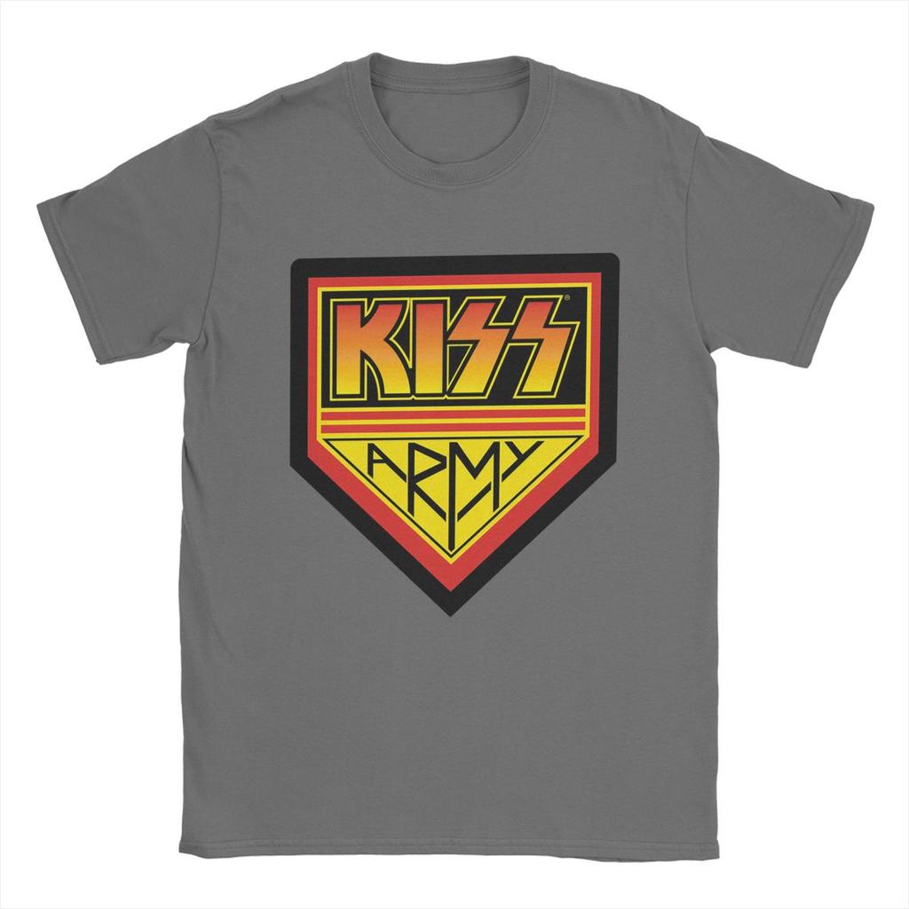 Men T-Shirts Kiss Army Logo Casual Cotton Tee Shirt Short Sleeve Rock Brand T Shirts Round Collar Tops Gift Idea
