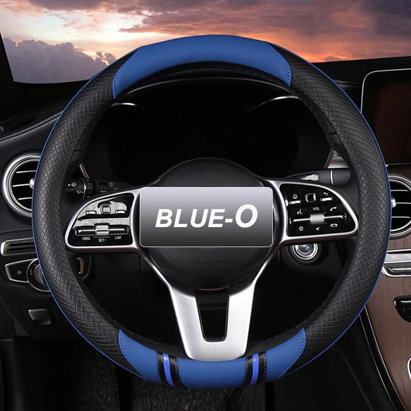 Karcle 38CM Embossed Leather Car Steering Wheel Cover Universal Anti-Slip Car Steering Wheel Protective Fit Most Cars Suvs