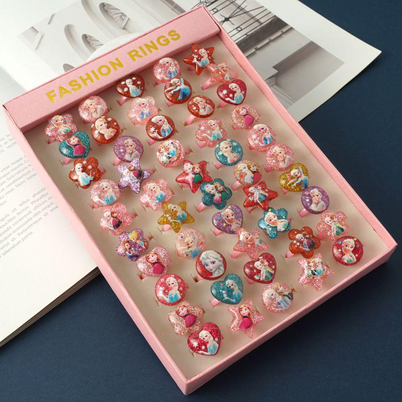 Kids' Faux Diamond Crystal Cartoon Gem Ring Set - Kindergarten Gift