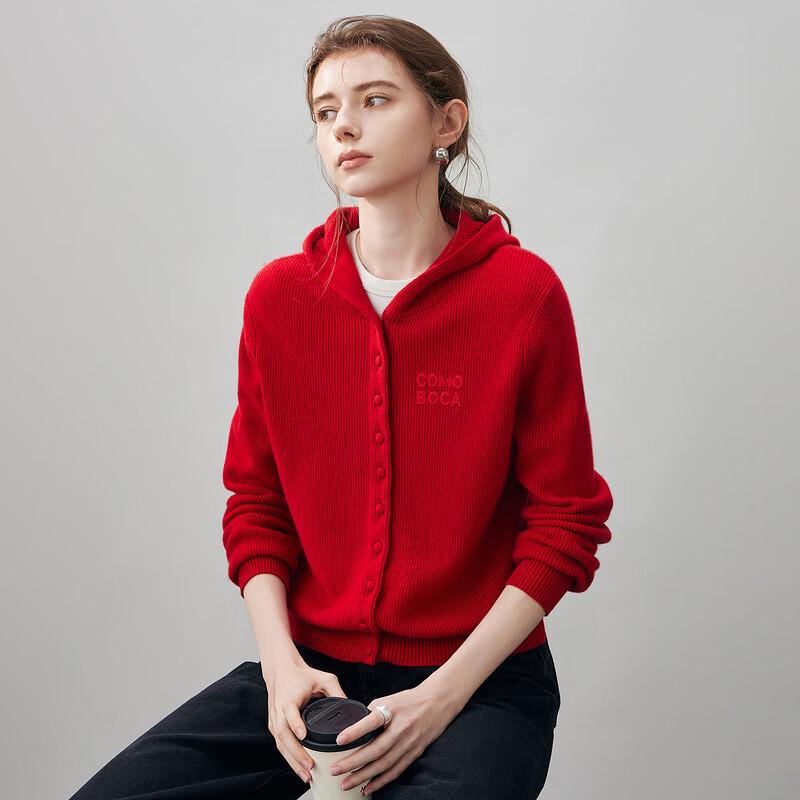 Женский кашемировый кардиган с капюшоном и вышивкой Comonboca L