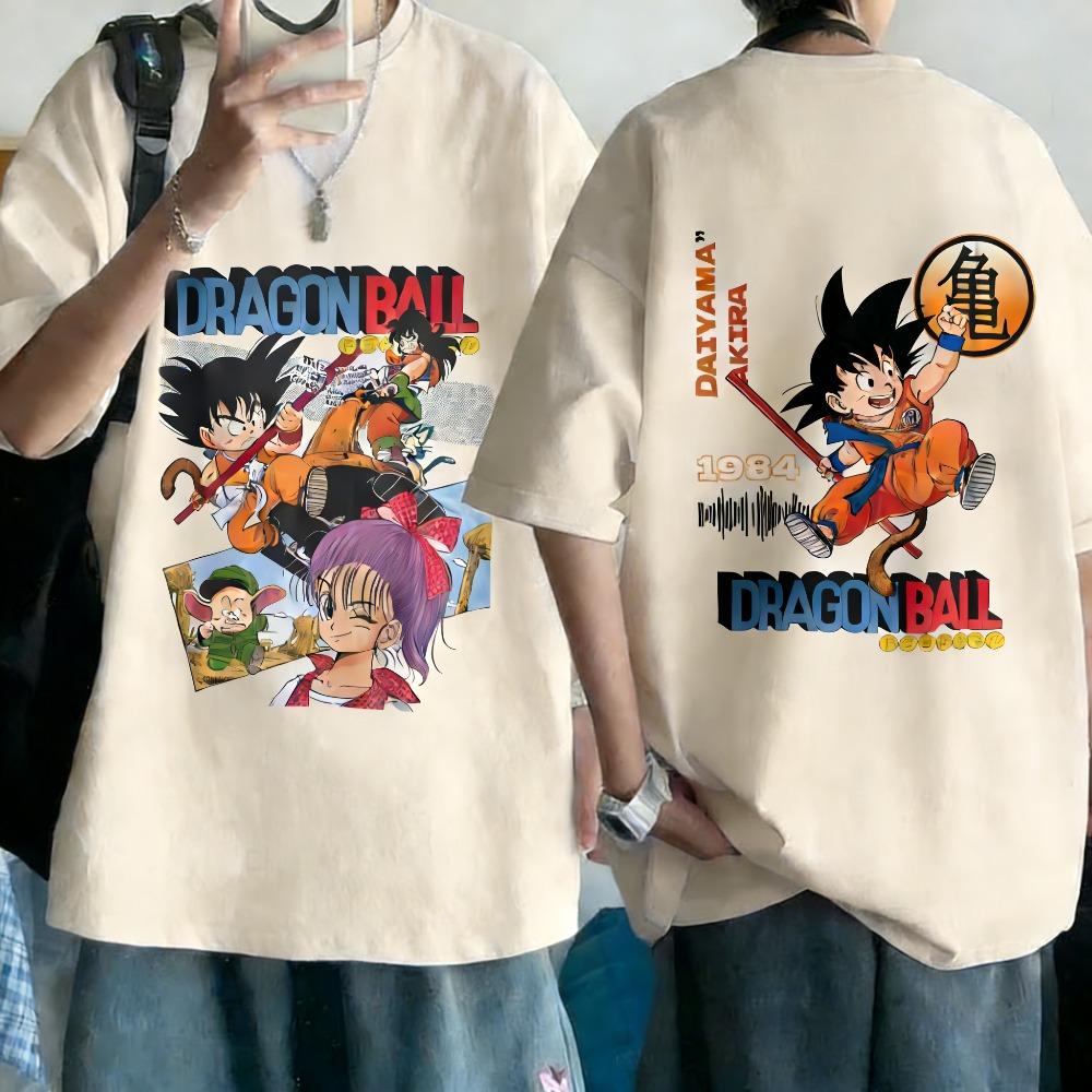 Plus Size Dragon Ball Anime Printed Men and Women Tshirt Casual Parent Child Tops Harajuku Style Summer Y2K Street Fashion
