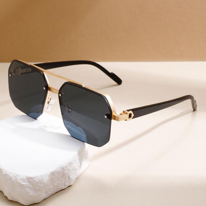 Occhiali da Sole da Uomo 2025 Quadrati in Metallo Semi-Cerchiati - Tendenza Moda Classica con Protezione UV.