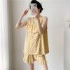 Women's Summer Ultra-Thin Cotton Satin Pajamas Set With Shorts And Sleeveless Vest, Cool Comfort Home Wear For Hot Weather