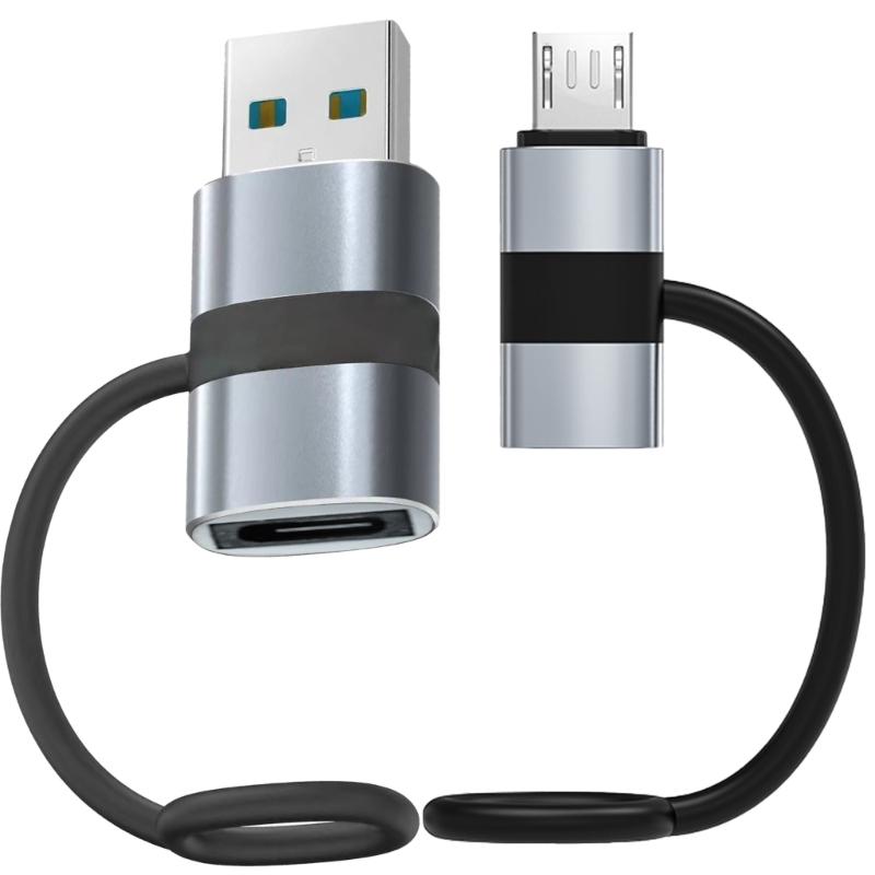 USB 5Pin/USB3.0 A Male To USB C Female Converter Adapter Support Fast Charging & Data Transfer with Anti Lost Belt
