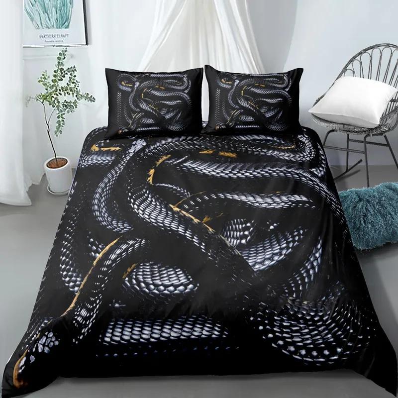Comforter Snake Bedding Set Reptile Wild Animal Comforter Queen Size For Kids Adults Bedroom Room Decor