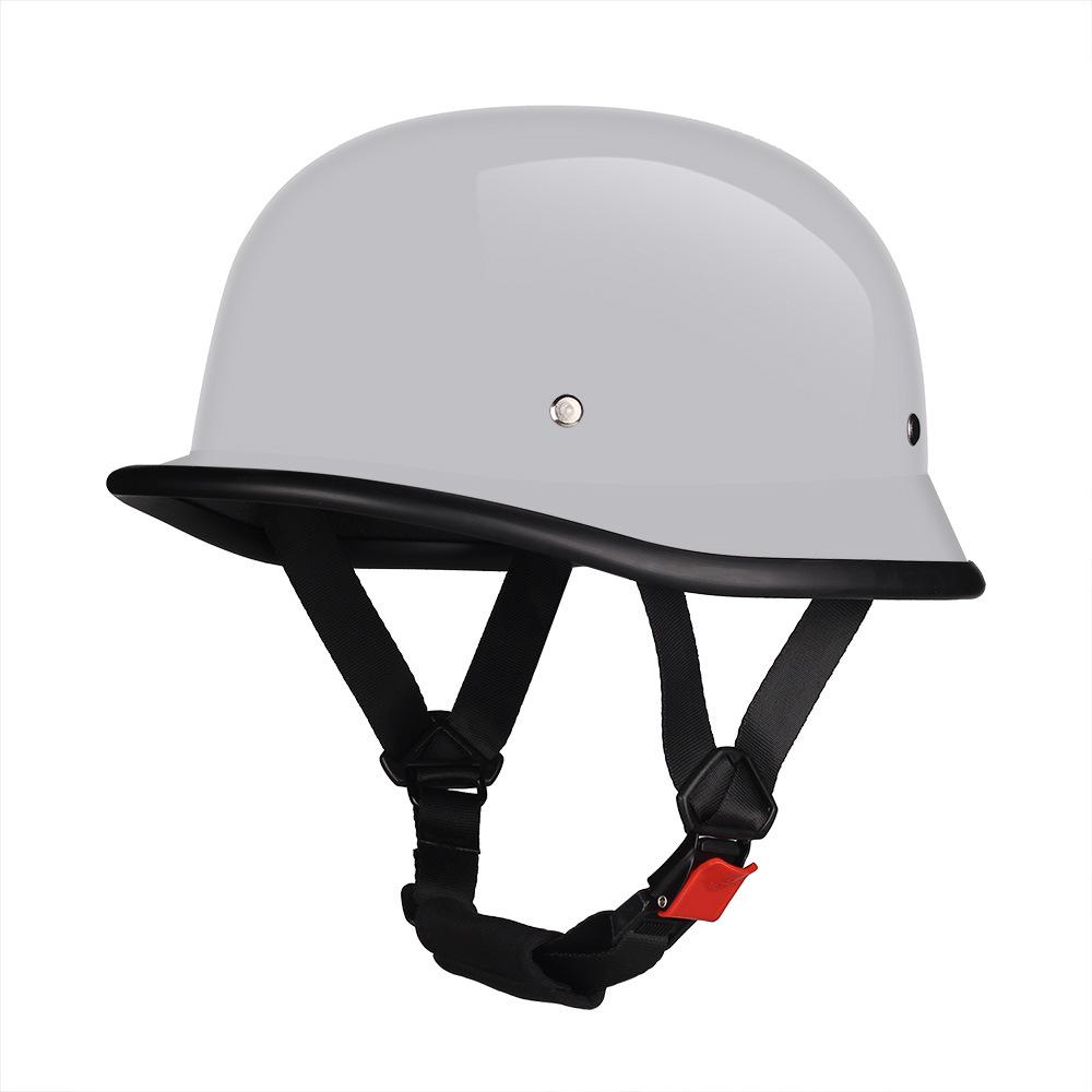 Retro German Style Half Helmet with Goggles: Skull Cap for Scooters & Motorcycles, 3C Certified