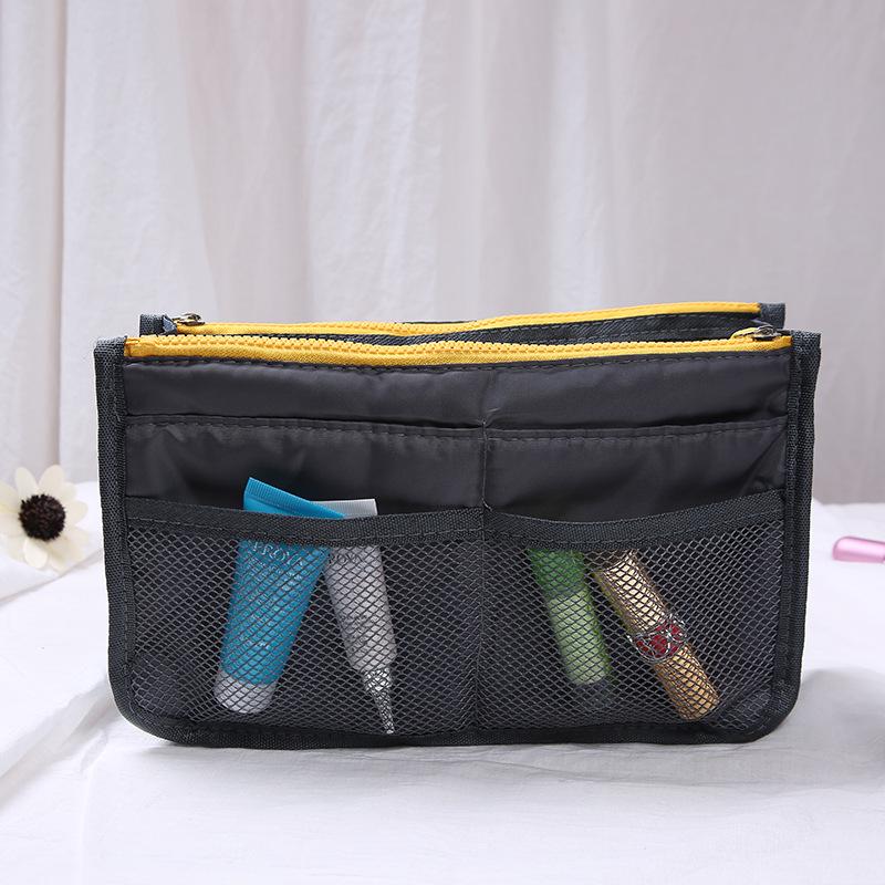 Nylon Cosmetic Bags For Women Tote Insert Double Zipper Makeup Bag Toiletries Storage Bag Girl Outdoors Travel Make Up Organizer