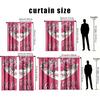 2PCS Pink Valentine's Day Theme Curtains   Romantic Style   Bedroom Living Room   Drawbar Pocket Decorative Curtains