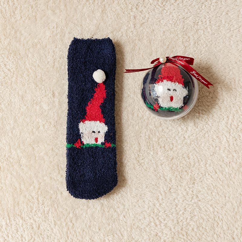 Thickened Velvet Christmas Sleep Socks: Cozy Coral Fleece Parent-Child Set - Perfect for Children's Holiday Gifts