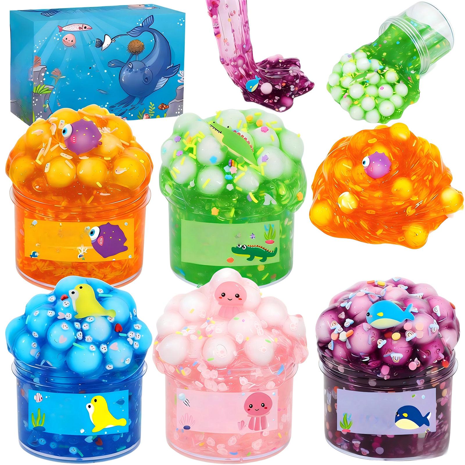 

5pcs Clear Slime Pack, Mess Free, Non Sticky, Crystal Slime Toy For Kids, Goodie Bag Stuffers, Kids Party Favors And Stress Relief Toy One Size