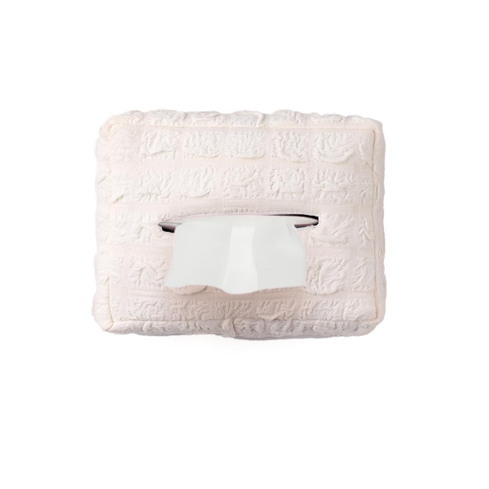 High-End Sun Visor Car Tissue Box - Simple Hanging Cream Puff Tissue Dispenser & Cute Ornament