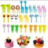 Animal Fruit Shaped Forks For Kids Children DIY Mini Food Picks Cute Cartoon Cake Snack Dessert Toothpicks For Lunch Box Decor