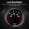 Universal 52 mm 12V Car Water Temperature Gauge 40 - 120 Degree Celsius Water Temp Meter for Car / Boat / Truck / ATV with Temperature Sensor