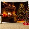 fireplace Christmas tree Christmas tapestry background cloth wall decoration living room background wall room decoration