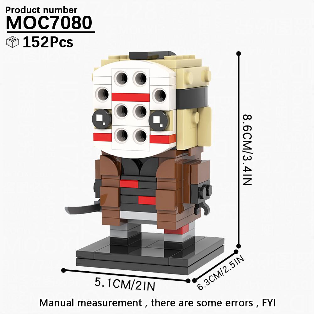 MOOXI New Halloween Horror Movie Games BrickHeadzed Children Toy MOC Brick Gift Assembly Model Kit For Adults Building Block Set