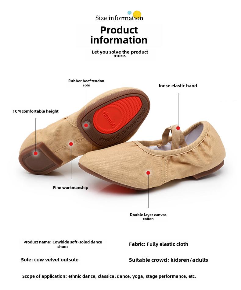 Women's Heeled Dance Shoes - Adult Ballet - Soft Leather Sole - Indoor/Outdoor - Lace-Free - Teacher Approved