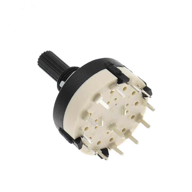 RS26 Rotary Band Selector Switch 1-4 Pole Position 3/4/6/12 Adjustable Gears for Hobbyist Electronic DIY Project Circuit Control