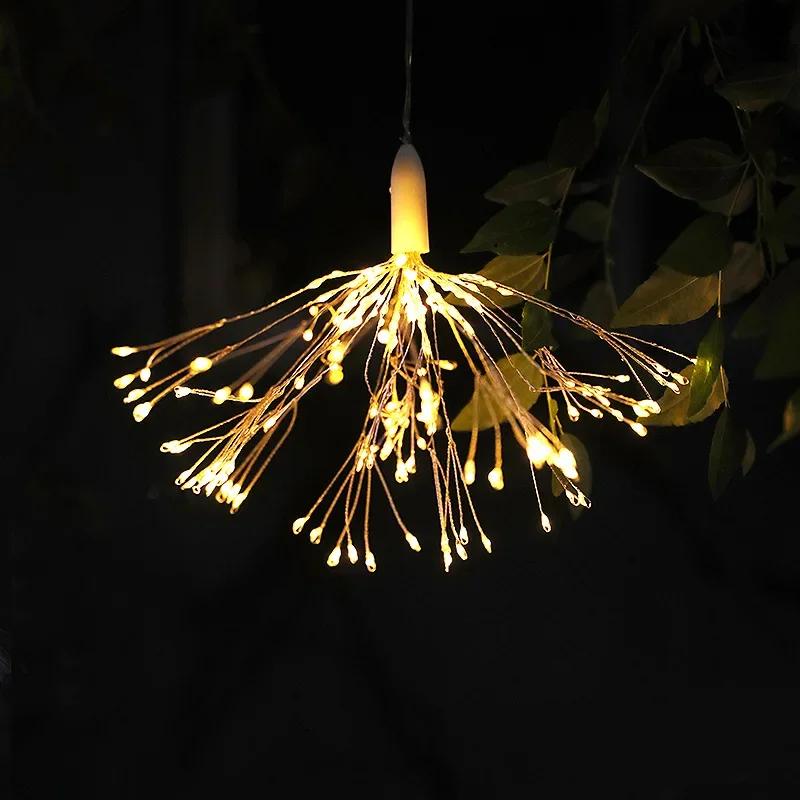LED Tree Hanging Fireworks Lights, Outdoor Courtyard Viewing Decoration, Explosive Fireworks, Copper Wire Lights 1pcs