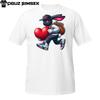 Hip Hop Bunny Tee – Cool Rabbit Running with Red Heart Street Style