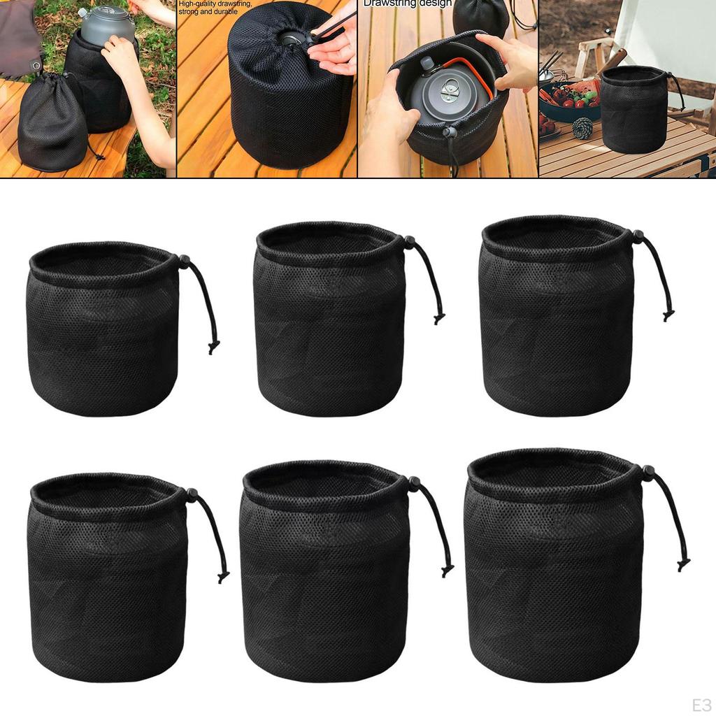 Camping Cookware Bag Pouch Cutlery Storage Utensil with Drawstring Made of Polyester for Outdoor