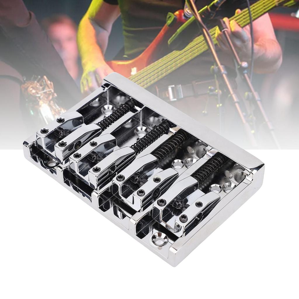 Asixxsix Ponte de Guitarra Ajustável para Baixo com Parafusos e Hexagonal de Liga de Zinco para Substituir Cavaletes de Latão Danificados em Pontes de Baixos Jazz e Baixos Elétricos,