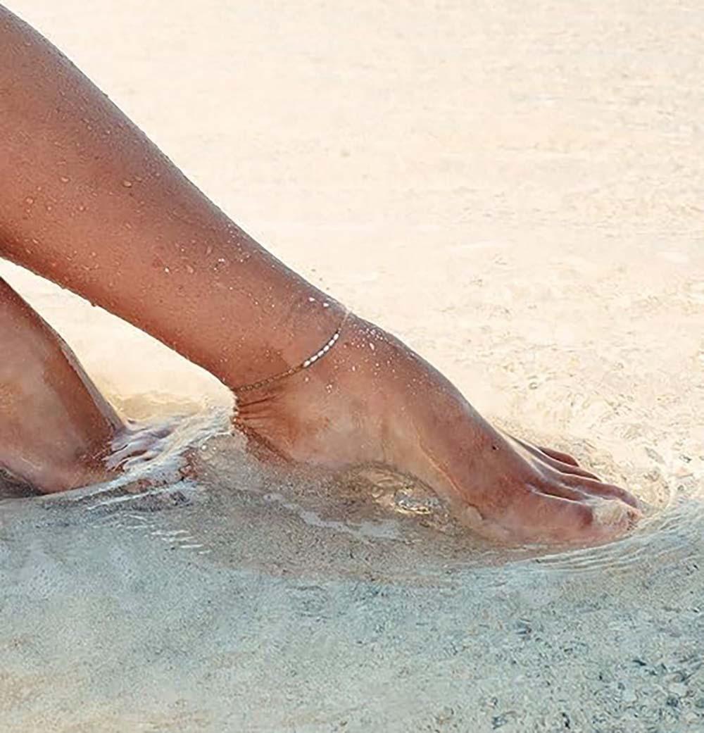 Natural Freshwater Pearl Anklets Stainless Steel Decorated Summer Beach Ankle Chains stainless steel