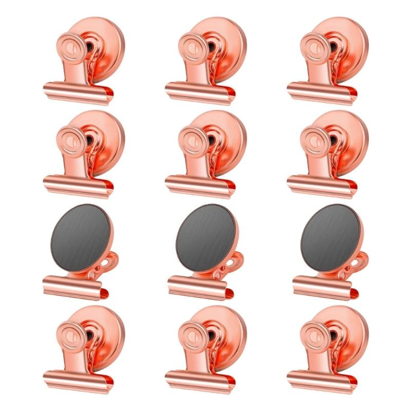 Pack of 12 Colorful Magnetic Clips for Fridge Office Whiteboard Memos Photo Note Paper Organizers Holders Magnets Decors