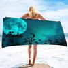 Adults Oversized Sand Free Beach Towel Forest Night Quick Dry Beach Towel Mens Microfiber Lightweight Travel Beach Towel