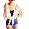 Korean Chiffon Sun Protection Shawl Jacket - Women's Fashion Black & White Beachwear
