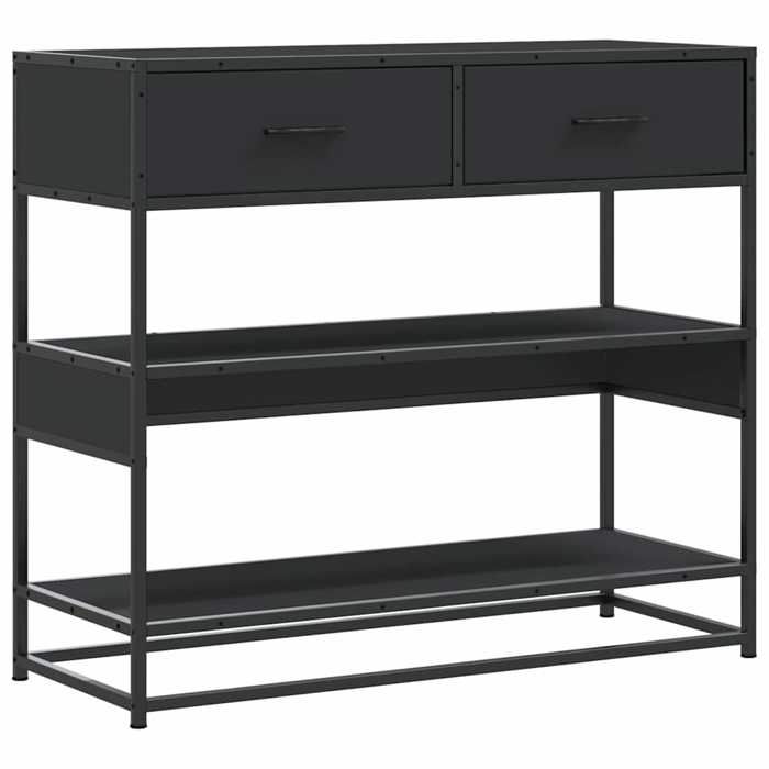 VidaXL Table console noir 90x35x80 cm bois d'ingénierie, bout de canapé, table de couloir, derrière la table de canapé, 849179