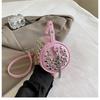 IELGY Cylindrical Female Bag with Diamond Crossbody Chain Pillow Bag
