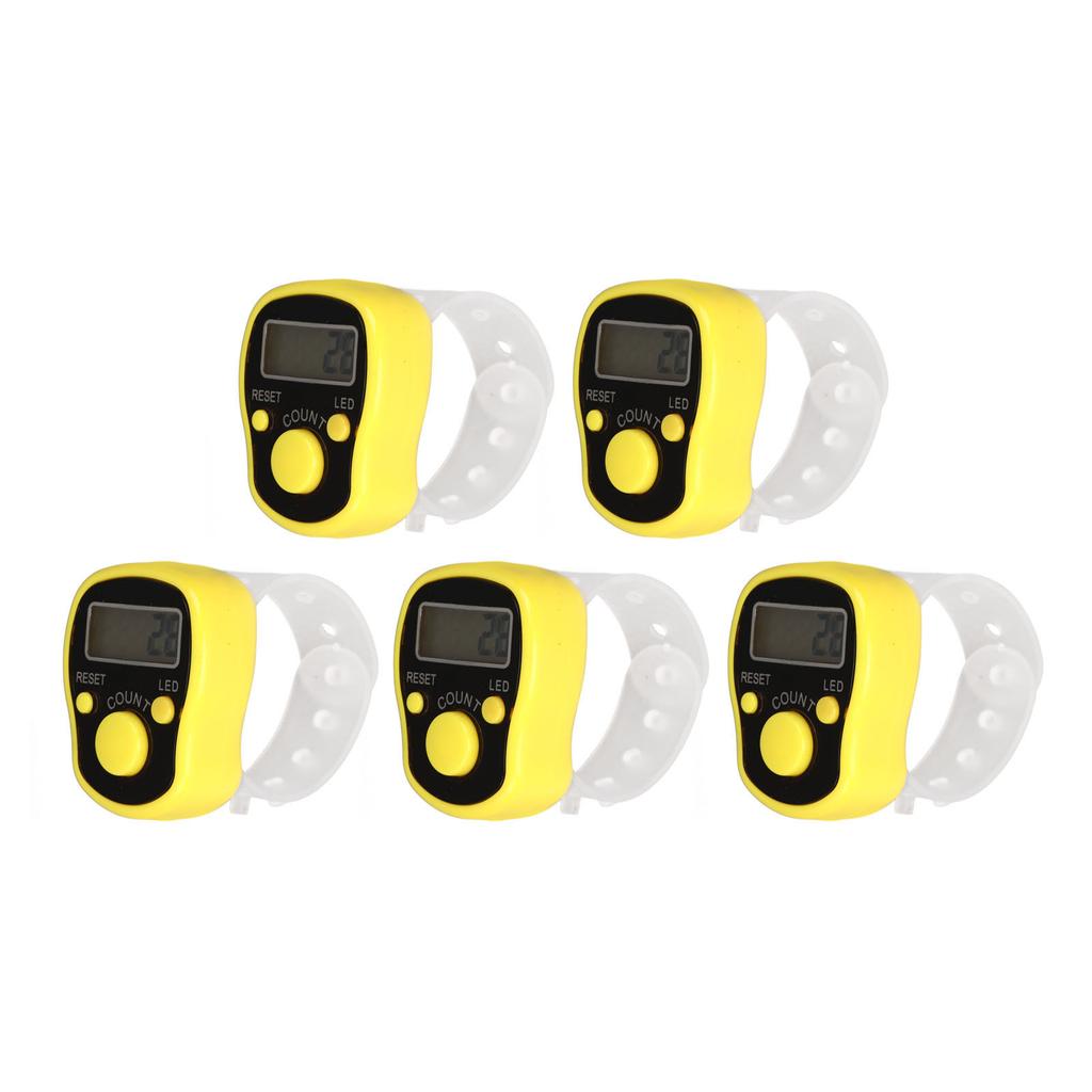 5PCS Finger Counter Adjustable Reset Button 5 Digit Number Hand Tally Counter for Prayer Religious Activities
