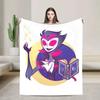 Loona Anime Fleece Throw Blanket Soft Rug for Travel Bed Helluva Boss Plush Warm Cozy Wrap