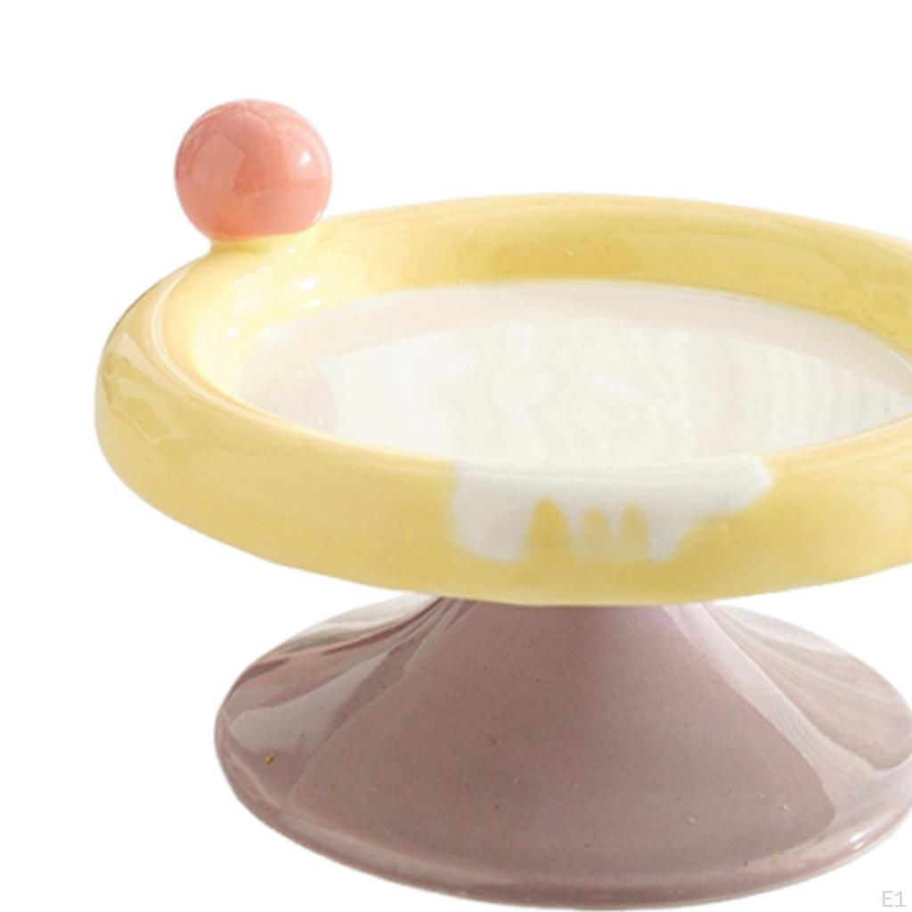 Ceramic Cat Bowl with Raised Design for Food And Water, Suitable Kittens Puppies