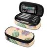 Pencil Case Durable 300D Polyester High Capacity Smooth Zipper with Main Compartment Mesh Pocket and Pen Slots for Classroom Use