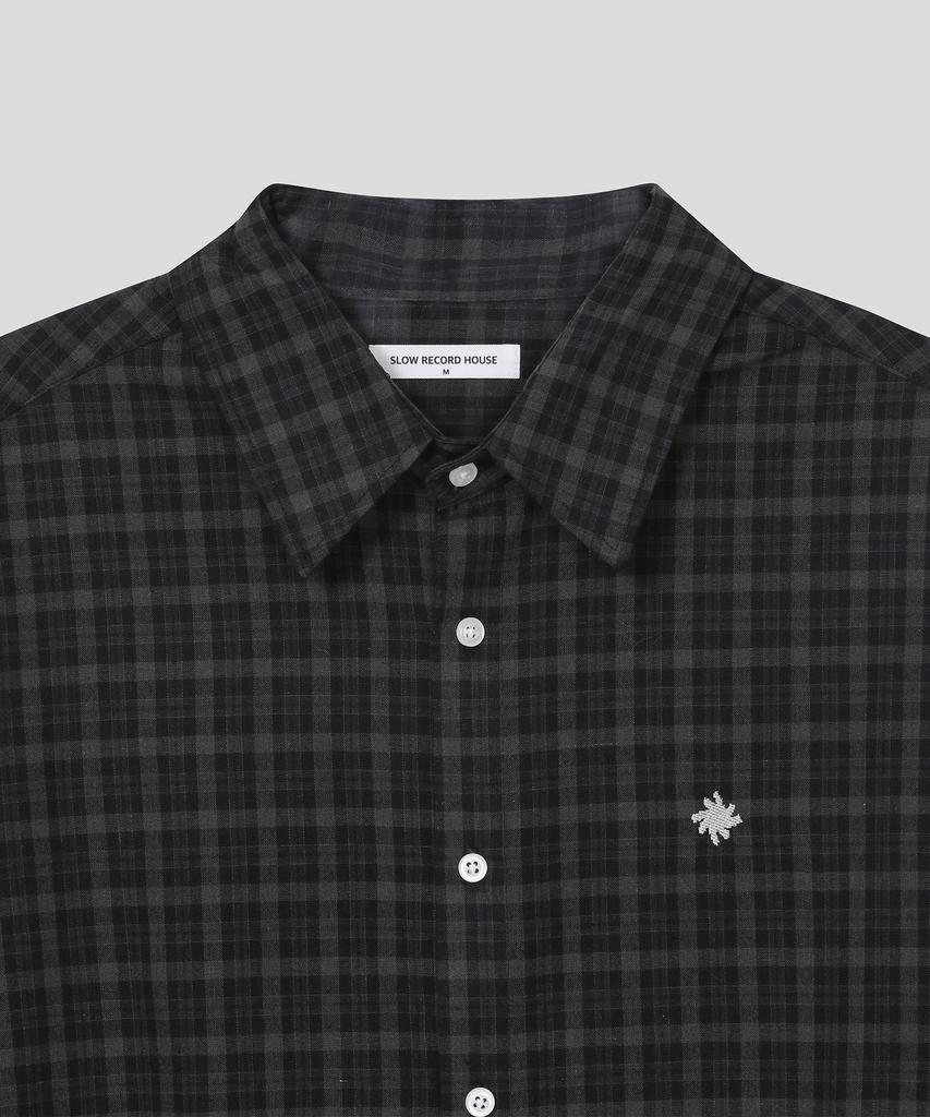 SLOW RECORD HOUSE Vintage Check Shirt_Black