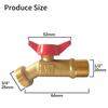 Brass Hose Bib Valve Brass Water Spigot 1/2 Inch NPT Male Inlet 3/4 Inch GHT Male Outlet Garden Hose Adapter for Home