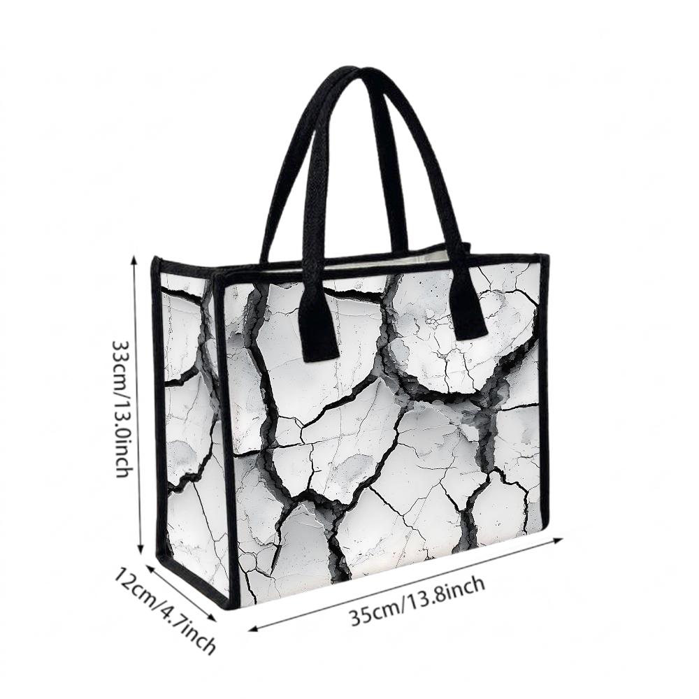 Crack Pattern Tote Bag for Daily Use