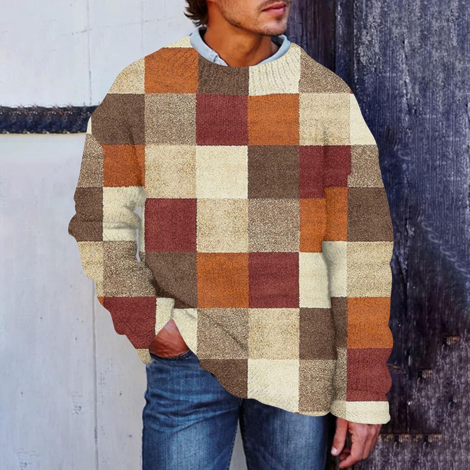 

Мужской принтованный синтетический свитер с круглым вырезом, спортивная одежда, свободный топ с длинными рукавами XXXXXL шафрановый