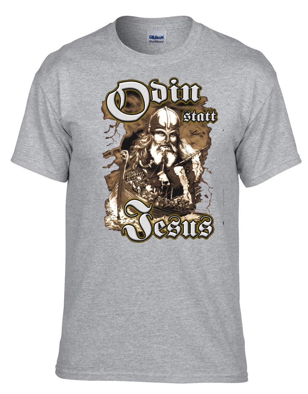 odin viking freya wotan walhalla viking thor vandal grey 100% Cotton T-shirt Mens Tees Top -305_grey- S