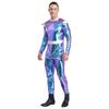 One-Piece Outer Space Costume for Men M-3XL: Easy Wear Long Sleeve Jumpsuit, Combines Cute & Robotic Styles for Photos