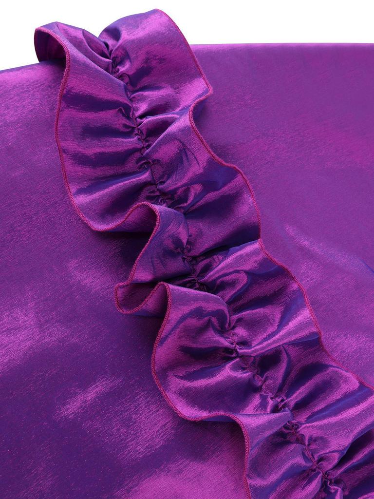 Elegant Plus Size Women's 3D Floral Ruffle Sleeve Dress