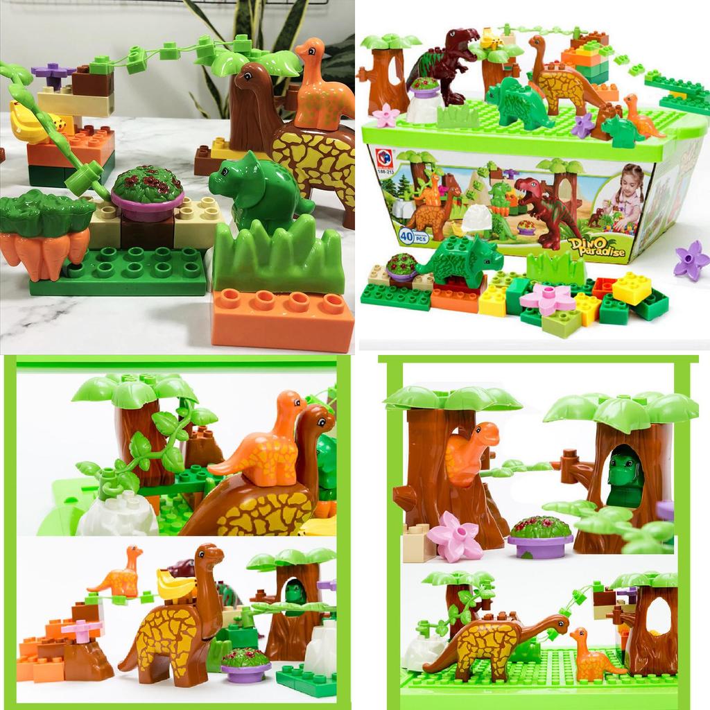 Dinosaurier-Bausteinset für Kinder mit großen ABS-Kunststoffteilen für kreatives Spielen