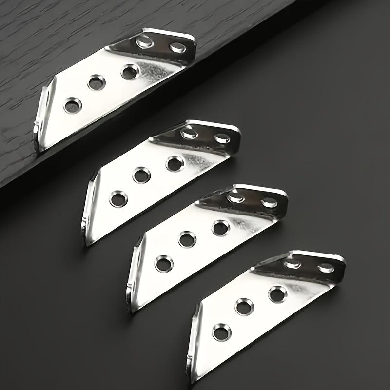 10 Stainless Steel Corner Brackets + 40 Screws Heavy-Duty Stainless Steel Corner Brace With Screws - 90 ° Angle Support, Scratch-Resistant,