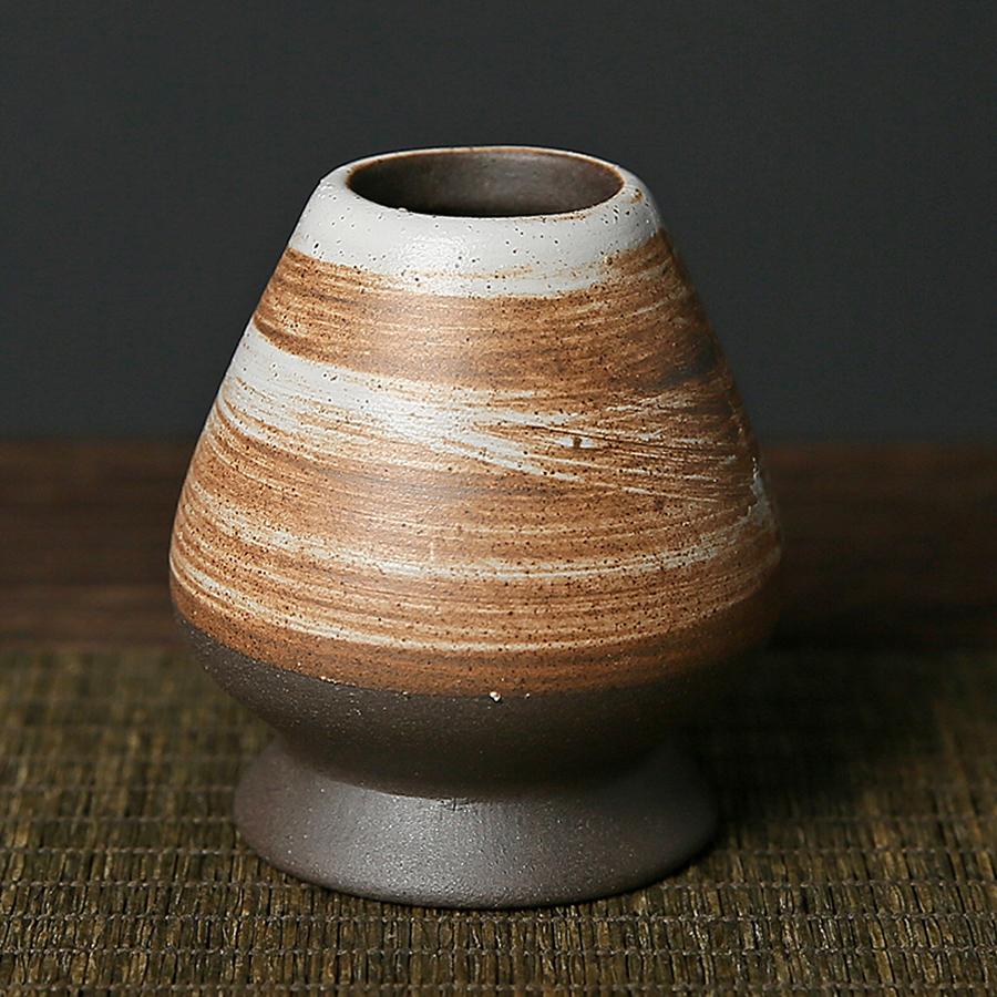 Japanese Coarse Pottery Matcha Tea Chasen Holder Stand Bowl Bamboo Whisk Grinder Teaware Tools Holder Tea Accessories Teaware