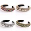 Water Drill Baroque Headband With Crystal Chain For Womens Fashion Accessories