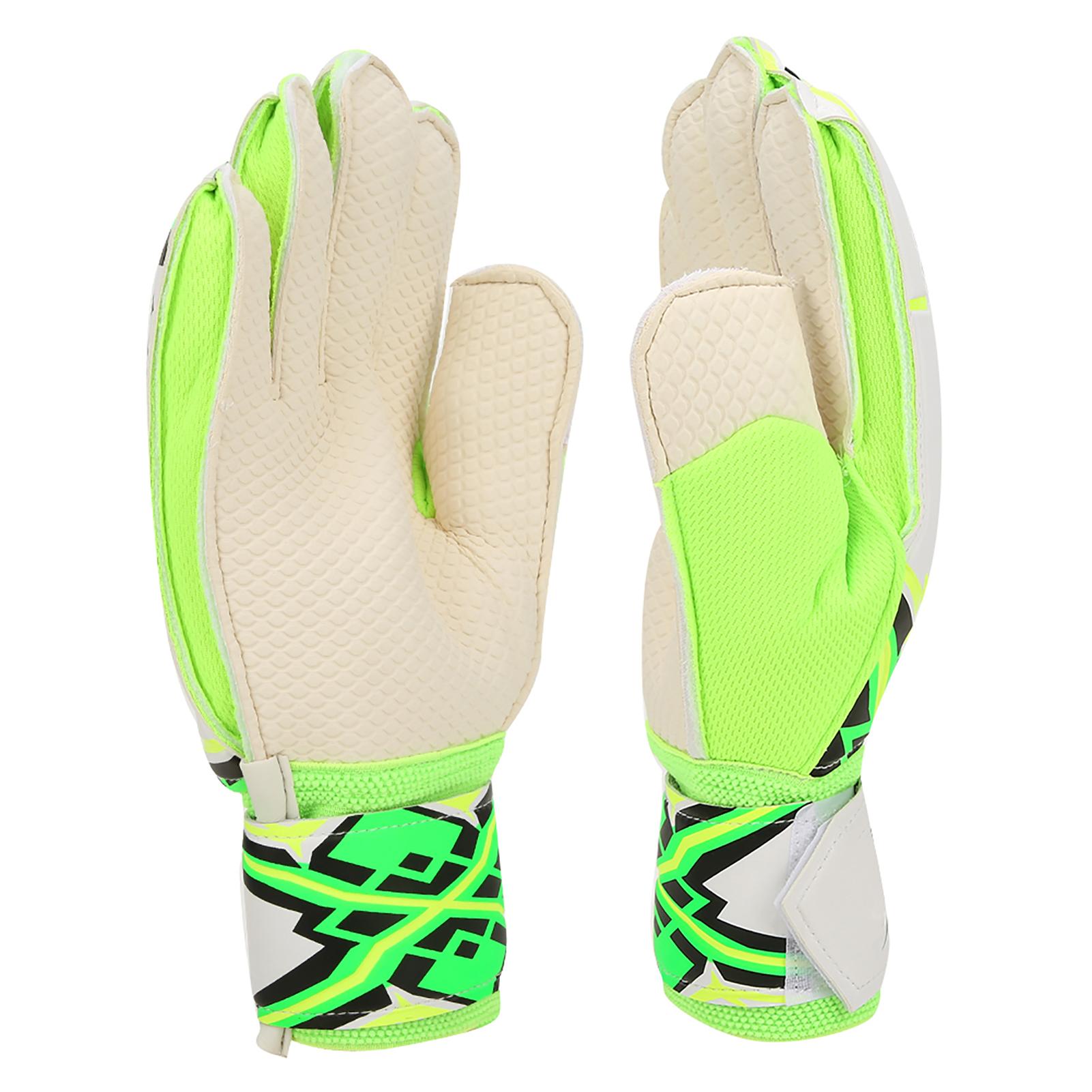 PU Green Teenager Adults Thicken Professional Football Soccer Goalkeeper Goalie Gloves Fingers ProtectorGreen #7