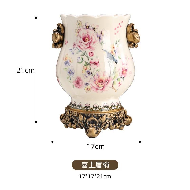Chinese Ceramic Vase Creative Home Decoration Crafts Flowers Dried Flower Vase Decoration Table Flower Arrangement Decoration