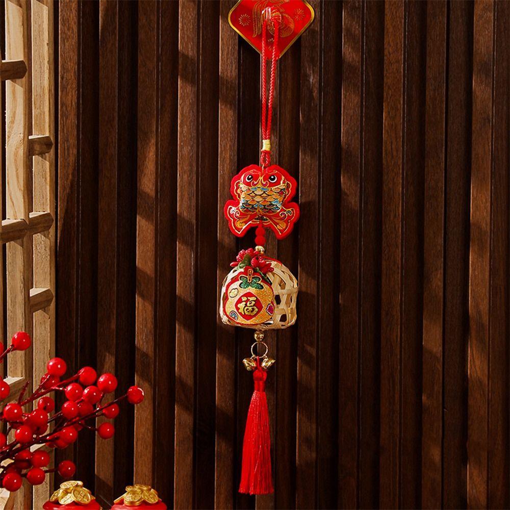 Creative Spring Festival Decoration Pendant Reusable New Year Ornaments Red Lantern String  Home