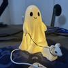 LED Night Lamp Ghost Walking Dog Statue Soft Warm Glow USB Powered Lighted Indoor Figurine Lamp Halloween Decoration